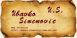 Ubavko Simenović vizit kartica